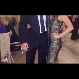 Formal “bandage” black and gold dress size 2 (XS)